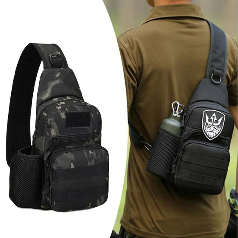 Outdoor Bags Military Backpack Tactical Molle Chest Pack Single Sling Shoulder Bag Crossbody Pack Hiking Hunting Bottle Pouch
