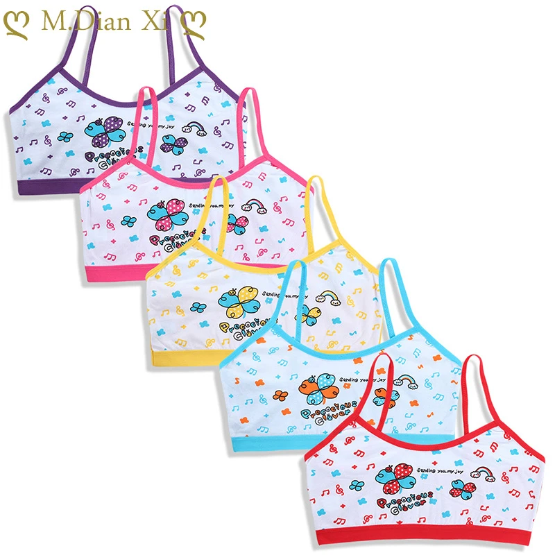 4pcs/lot Girls Training Bras Young Girl Bra Cotton Teenage Underwear for Kids Summer Teens Puberty Clothing Underwear for Girls