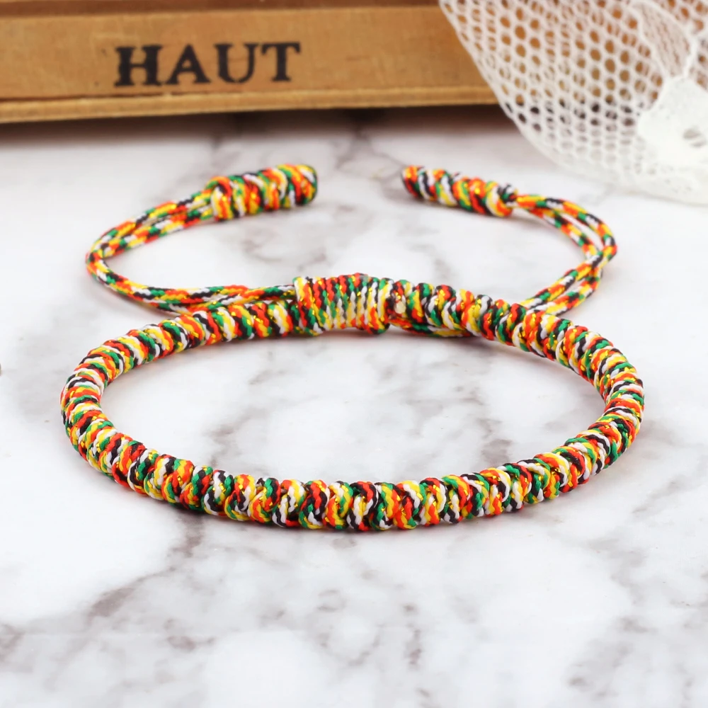 Bohemian Multi Color Rope Bracelet Adjustable Handmade Knots Tibetan Thread Bracelets & Bangles For Women Men Lovers Jewelry