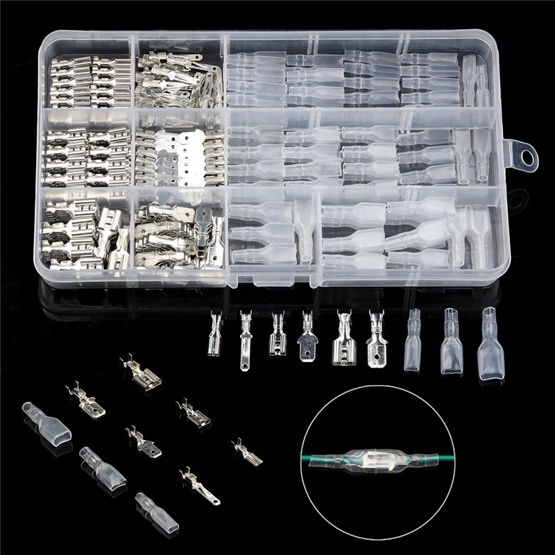 270/150/120pcs Insulated Male Female Wire Connector 2.8/4.8/6.3mm Electrical Wire Crimp Terminals Spade Connectors Assorted Kit