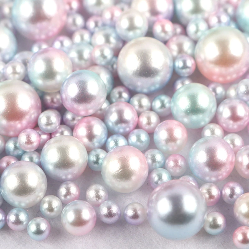 10-20g(200- 360pcs）Random 3-10mm No Holes Imitation Pearls Beads For DIY Crafts Jewelry Making Decor  E0614