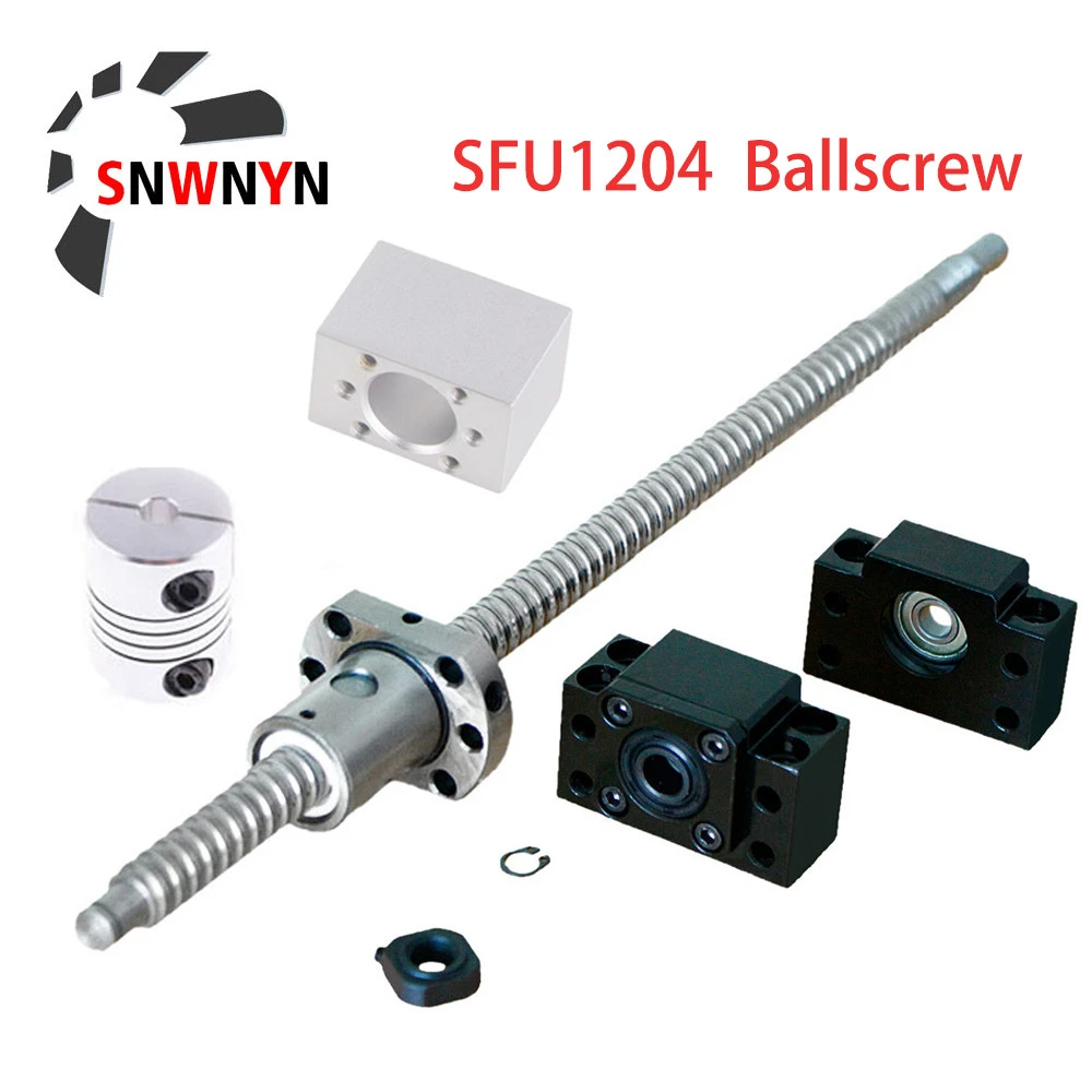 SFU1204 Set: RM1204 Rolled Ball Screw C7 With End Machined+1204 Ball Nut + Nut Housing+BK/BF10 End Support+Coupler For CNC Parts