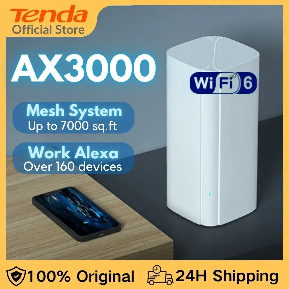 Tenda MW6(Mesh3) Whole Home Mesh WiFi System 2.4G/5.0GHz Router and Repeater Wireless Roteador APP Remote Manage Global Version