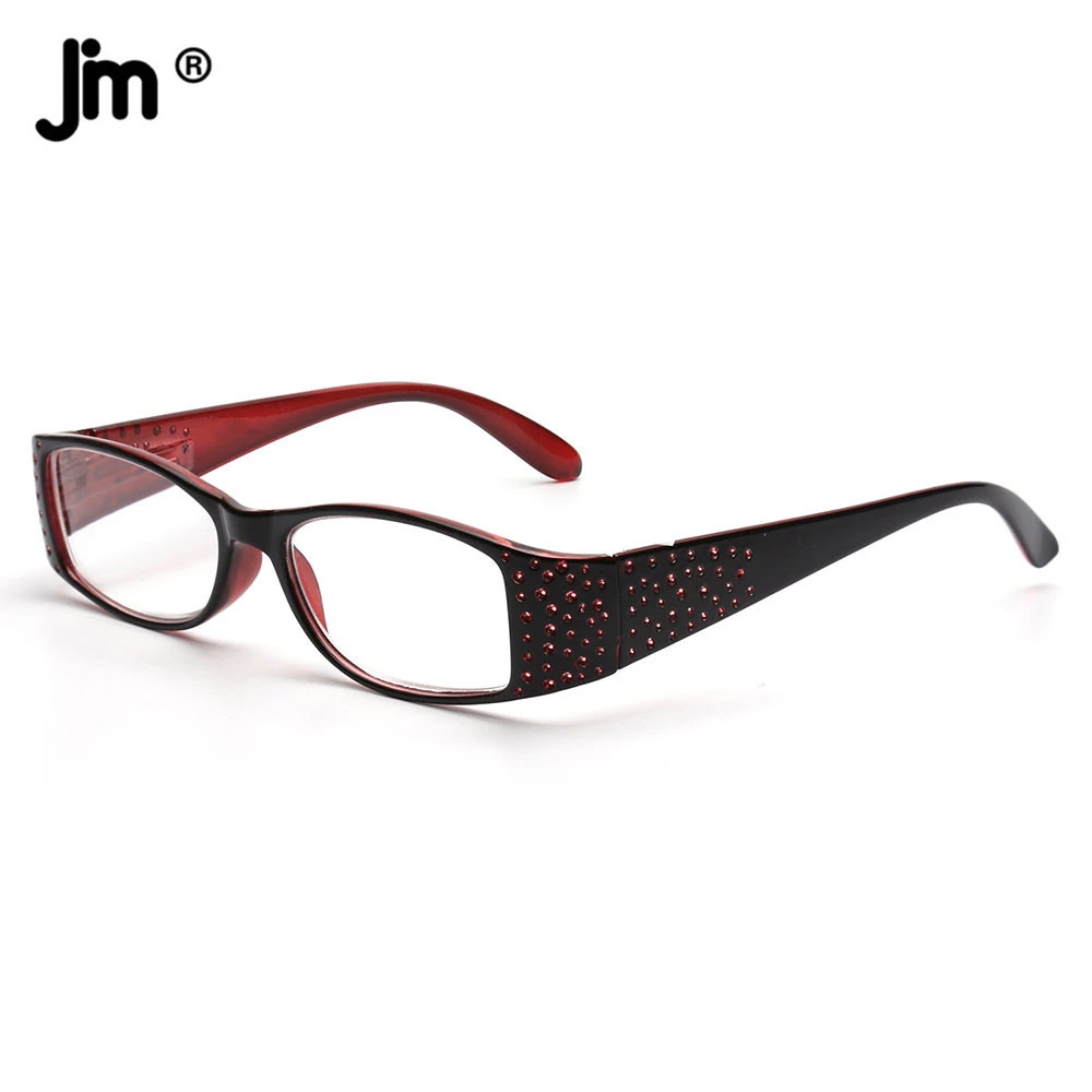 JM Vintage Personality Square Reading Glasses Spring Hinge Women Magnifier Presbyopic Diopter
