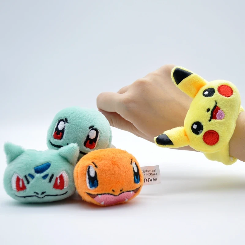 POKEMON toys cute plush dolls Pikachu Squirtle Charmander Bulbasaur action pkm figures wristband for child Christmas gifts 21CM