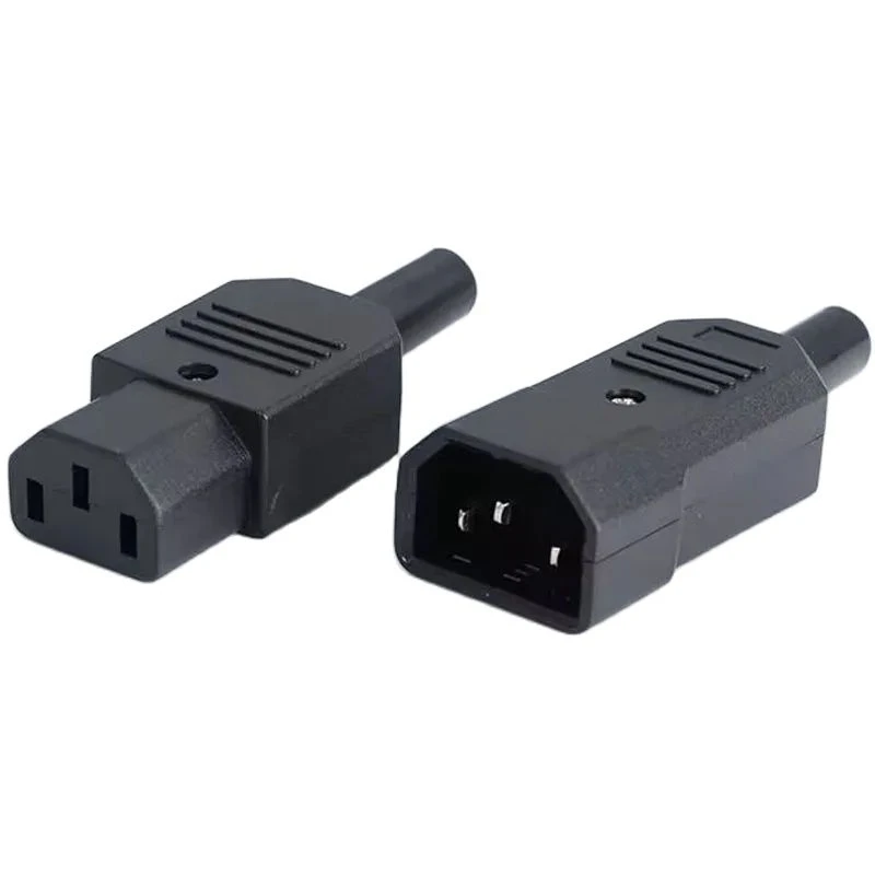 10PCS New Wholesale Price 10A 250V Black IEC C14 Male  Wiring Plug C13 Female PDU UPS Rewirable Power Connector 3pin AC Socket