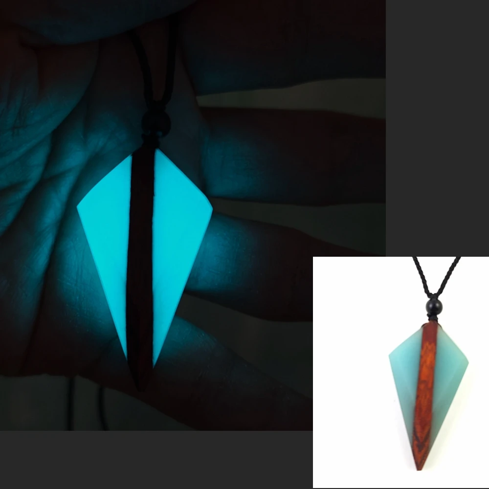 Fashion Arrow Necklace, Ancient Wood Resin Combined With Strength Energy Jewelry, Luminous Pendant Gift A203051