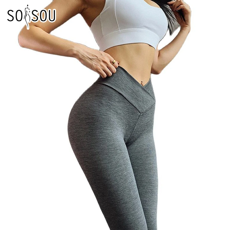 SOISOU New Tights Women Yoga Pants Women's Pants Leggings High Waist Seamless Leggings For Fitness Sports Wear For Women Gym
