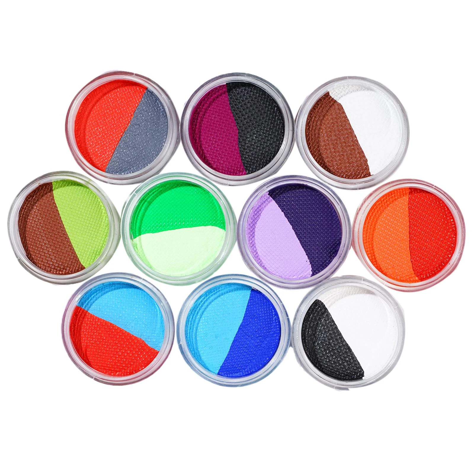 10g Face Paint Water-Based Eyeliner Split Rainbow Cake Body Painting Supplies Washable Supplies Dual Colors Activated Eyeliner