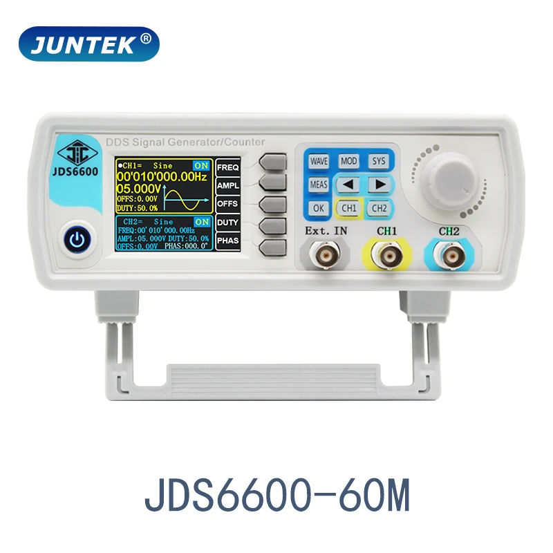 JUNTEK JDS6600-60M 60MHz DDS Function Signal Generator Digital Control Dual-channel Frequency meter Arbitrary waveform generator