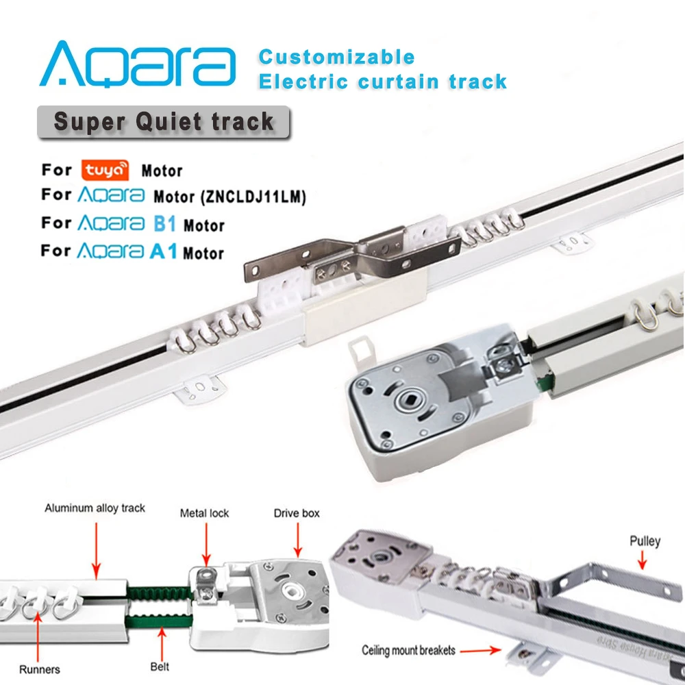 Original Aqara Super Silent Electric Curtains Track for Aqara Zigbee/ A1/B1/Tuya Wifi Motor,Smart Home Curtain Rail