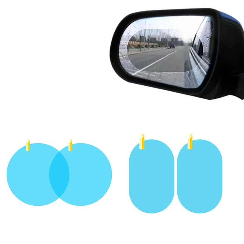 2PCS Cars Rearview Mirror Window Protective Film Car Accessories Interior Anti-Fog Membrane Waterproof Rainproof Auto Stickers