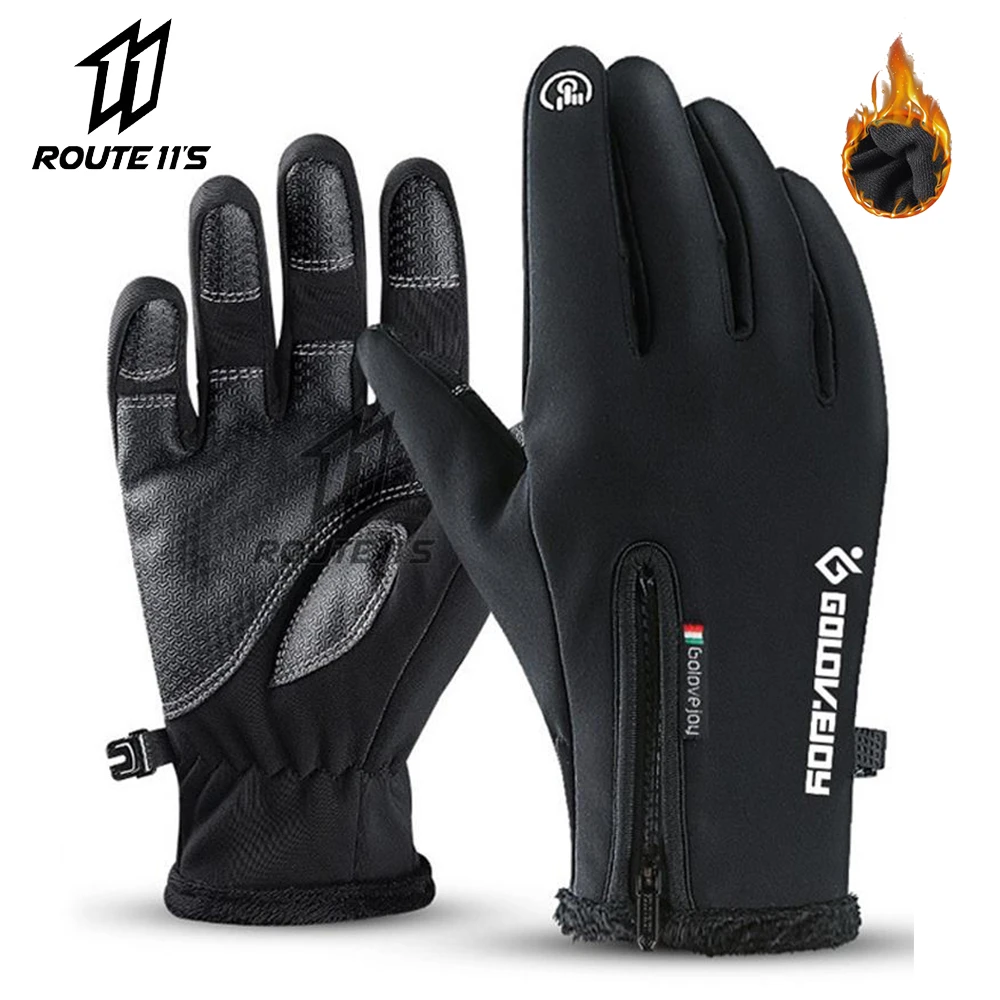 Motorcycle Gloves Moto Gloves Winter Thermal Fleece Lined Winter Water Resistant Touch Screen Non-slip Motorbike Riding Gloves #