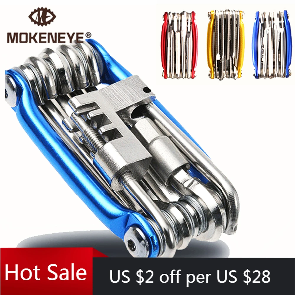 Multifunction 11 In1 Bicycle Repairing Set Bike Bike Repair Tool Kit Wrench Screwdriver Chain Hex Spoke Mountain Cycling Tools