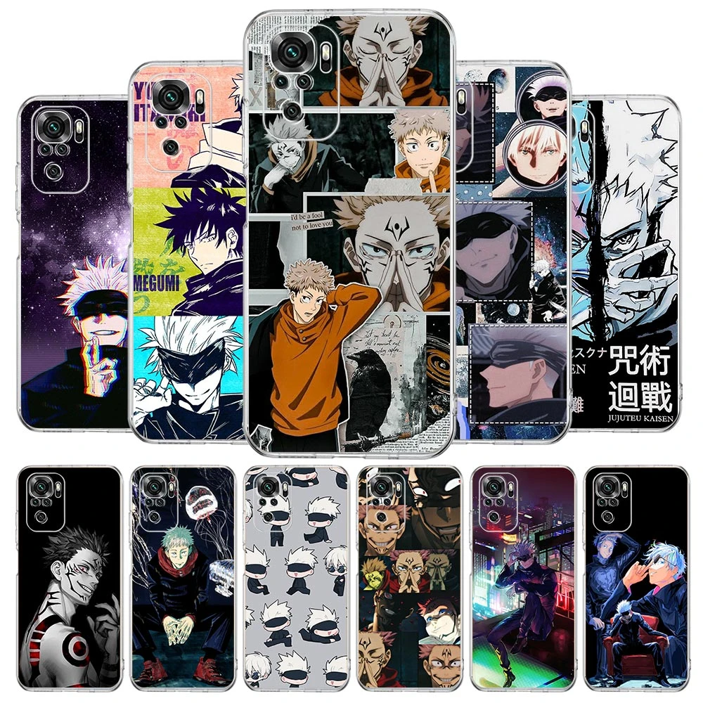 Jujutsu Kaisen Anime Silicone Phone Case For Xiaomi Redmi Note 10 9S 8 8T 9 Pro 7 9A 9C 9T 7A Soft TPU Back Cover Coque Fundas