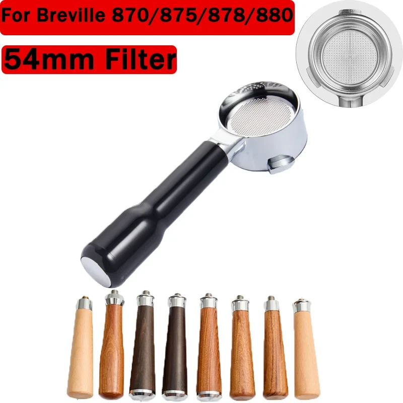 54mm Coffee Bottomless Portafilter for Breville 870/875/878/880 Filter Basket Replacement Espresso Machine Accessory Coffee Tool