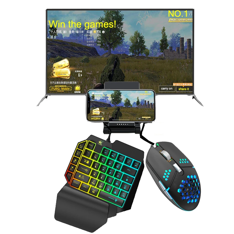 3 In 1 PUBG Controller Mobile Gamepad Cooler Fan Gaming Keyboard Mouse Converter For IOS Android Phone PUBG Adapter