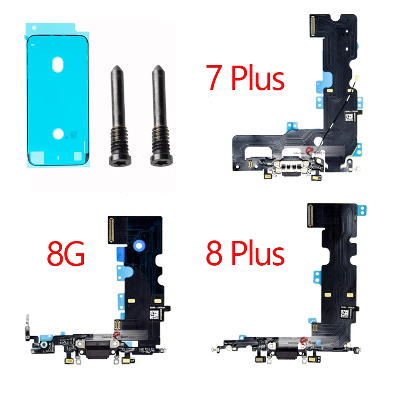 For iPhone 7G 7  8G 8 Plus X Charging Port Dock Connector Headphone Audio Jack+ Microphone  Flex Cable Replacement