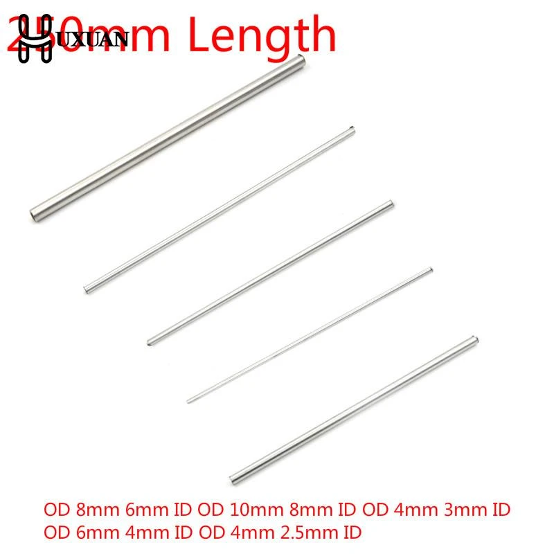 1pc 250mm 304 Seamless Stainless Steel Capillary Tube  OD 8mm 6mm ID OD 10mm 8mm ID OD 4mm 3mm ID OD 6mm 4mm ID OD 4mm 2.5mm ID