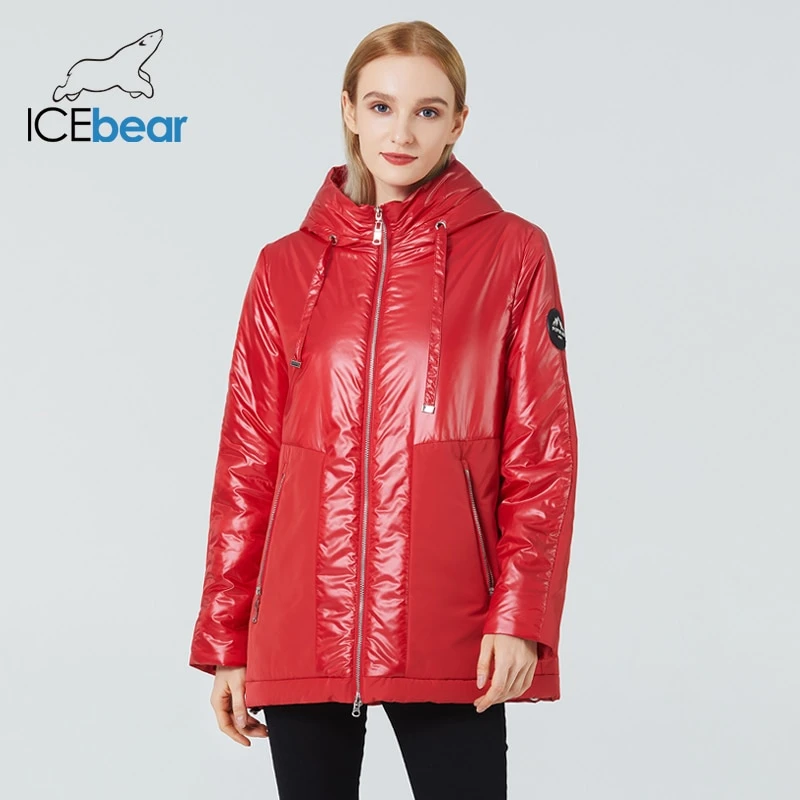 icebear 2021 new women’s primary cotton-padded jacket fashionable hooded coat casual female apparel GWC21089I