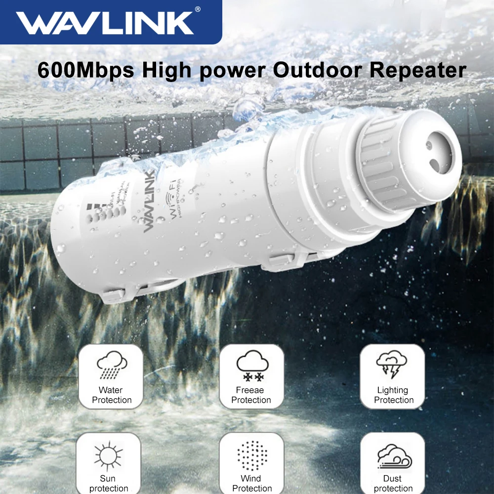 Wavlink AC600 High Power Outdoor WIFI Router/Access Point/CPE Wireless wifi Repeater Dual Dand 2.4/5Ghz 12dBi Antenna POE