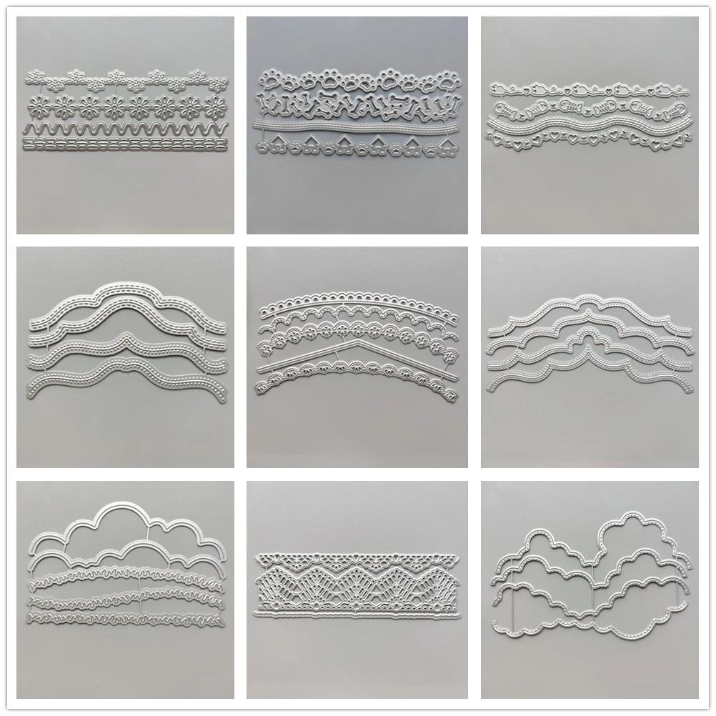 (29 Styles) 2021 New Wavy Lace Metal Cutting Dies DIY Scrapbooking Paper Photo Album Crafts Mould Punch Embossing Stencils