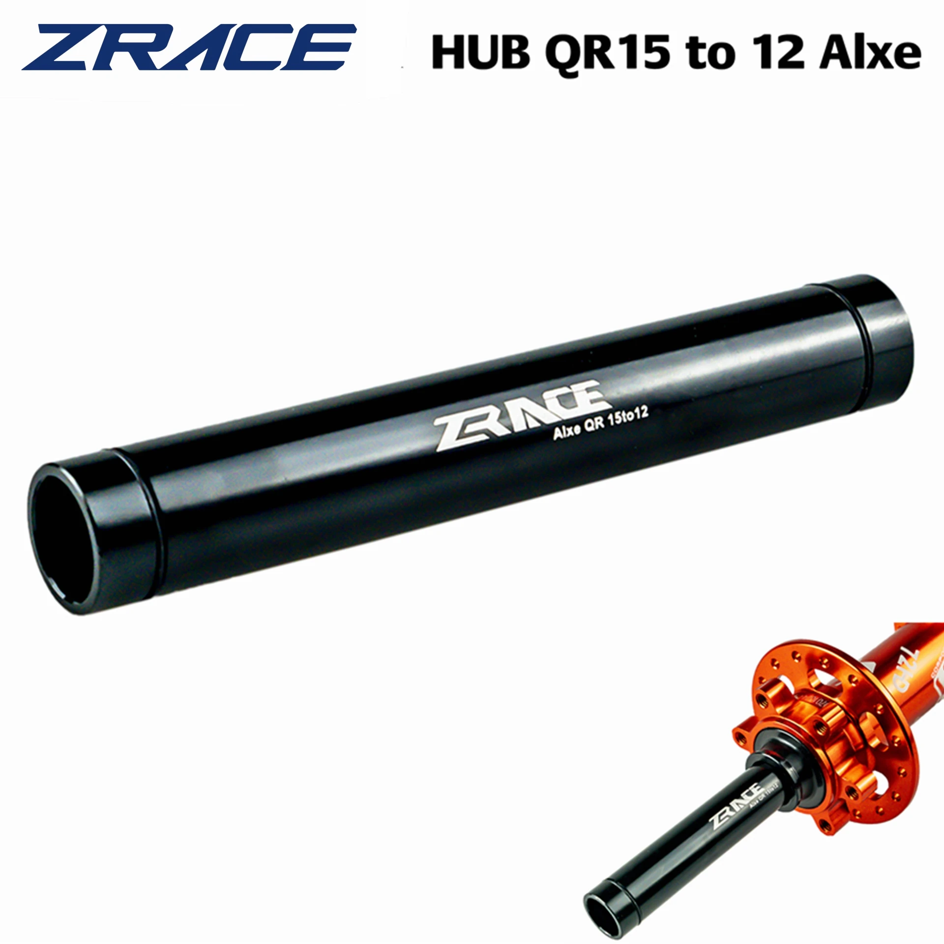 ZRACE Front HUB 15x100 to 12x100 adapter converter, QR15 to QR12, 15mm Axis to 12mm Axis, for disc brake Road bike