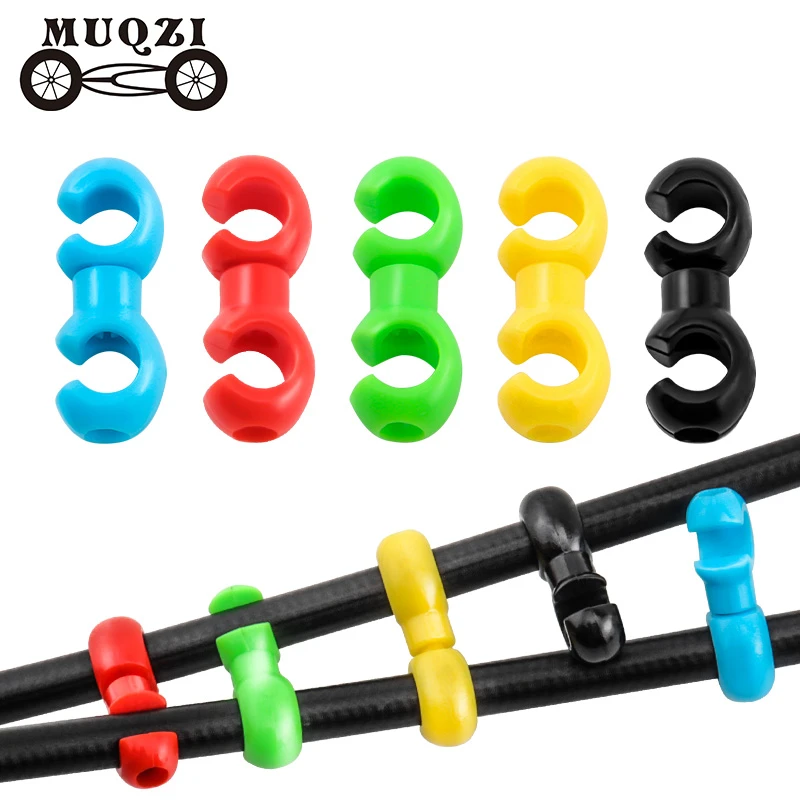 MUQZI 10Pcs Bicycle Rotatable 360 Degree Line Pipe Buckle MTB Bike Derailleur Shift Cable Brake S Style Clips Buckle