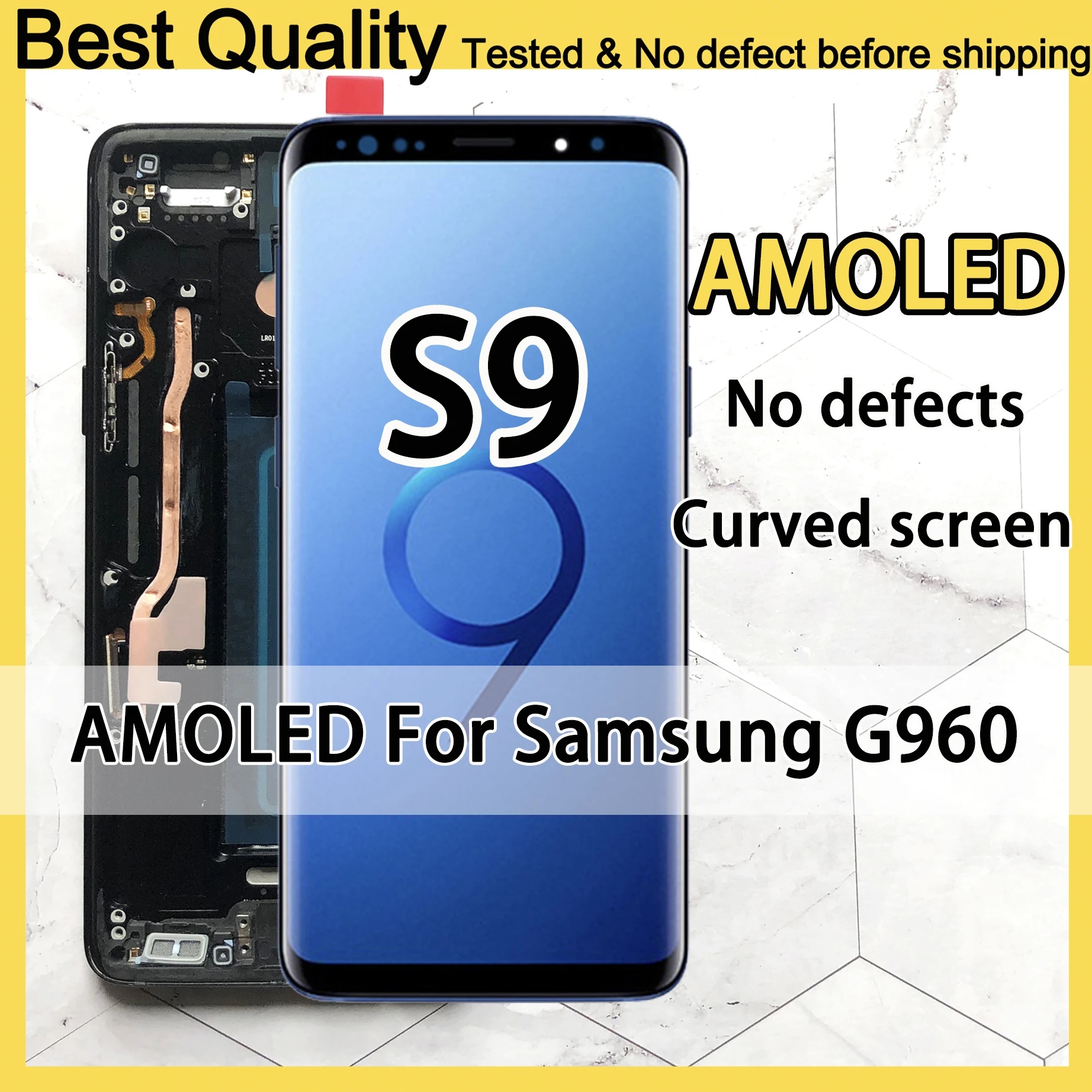 ORIGINAL AMOLED Replacement for SAMSUNG Galaxy S9 LCD display Touch Screen Digitizer with Frame G960N G9600 NO burn shadow