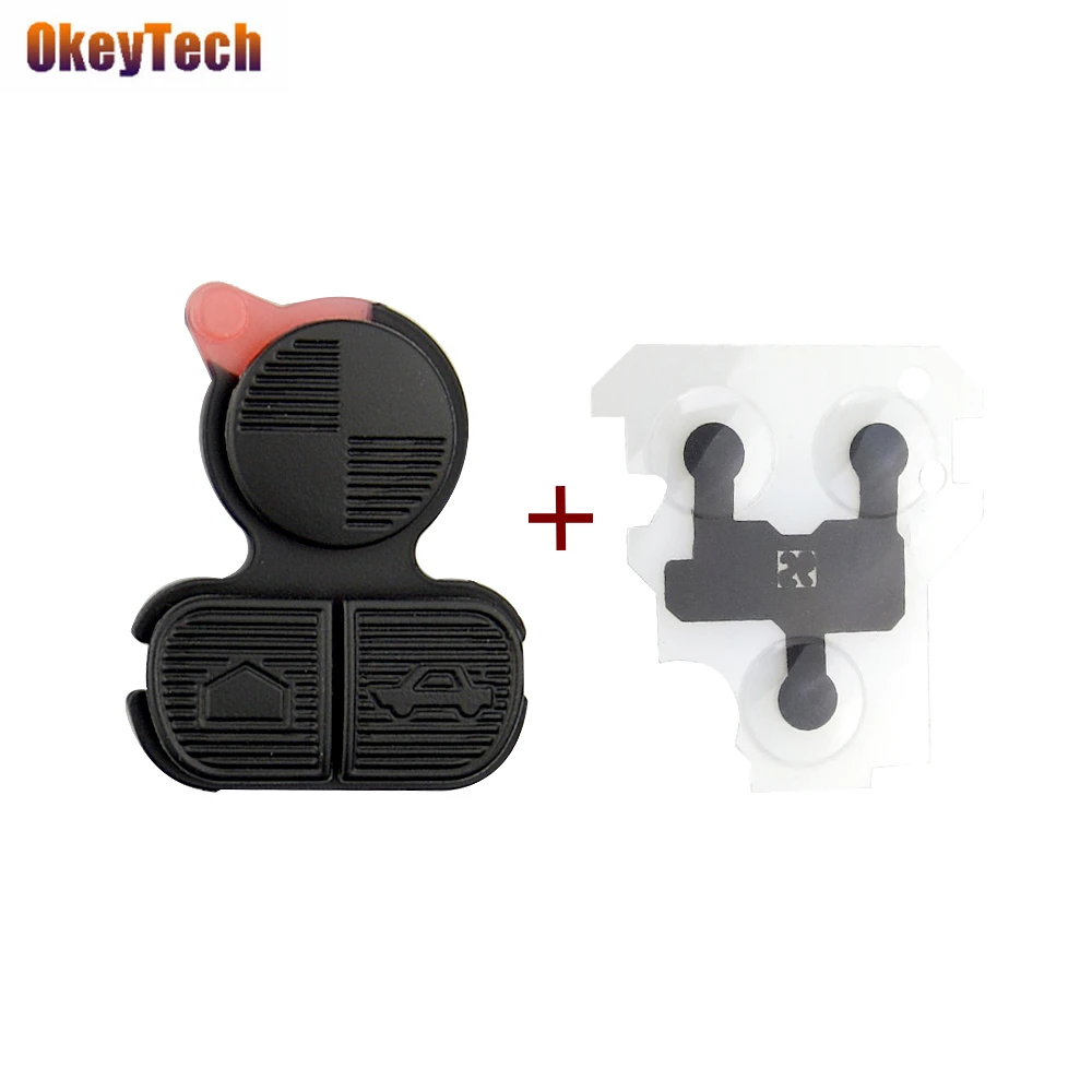 OkeyTech for BMW Series 3 5 7 E38 E39 E36 Z3 Z4 Z8 X3 X5 3 Button Car Key Pad with Conductive Gasket Auto Accessories Rubber Pad