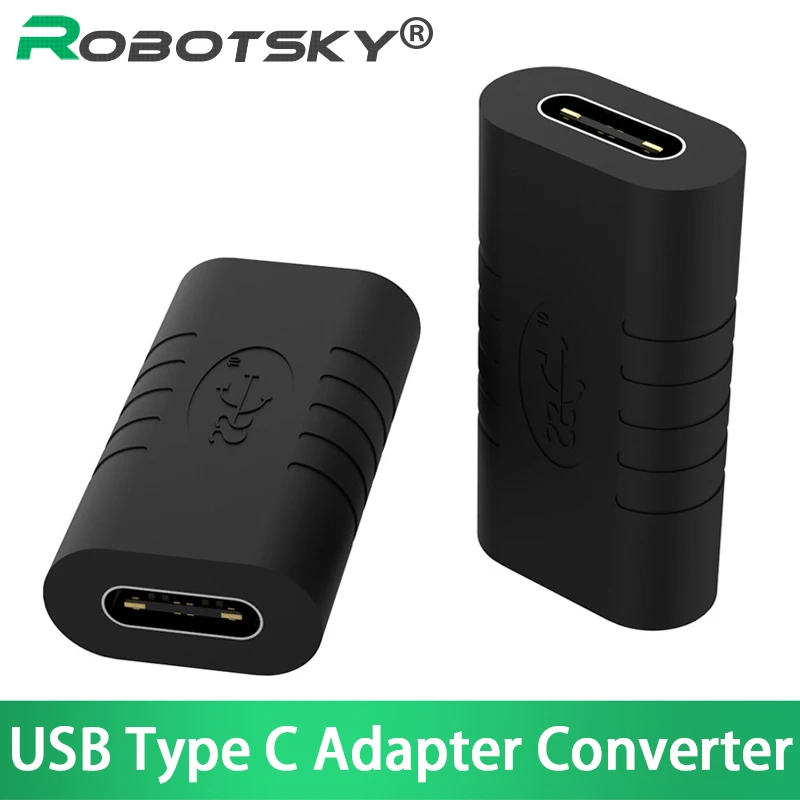 USB Type C Adapter Female to Female Converter Portable USB-C Charge Data Sync Adapter Type-C Extension Cable for Phone Tablet