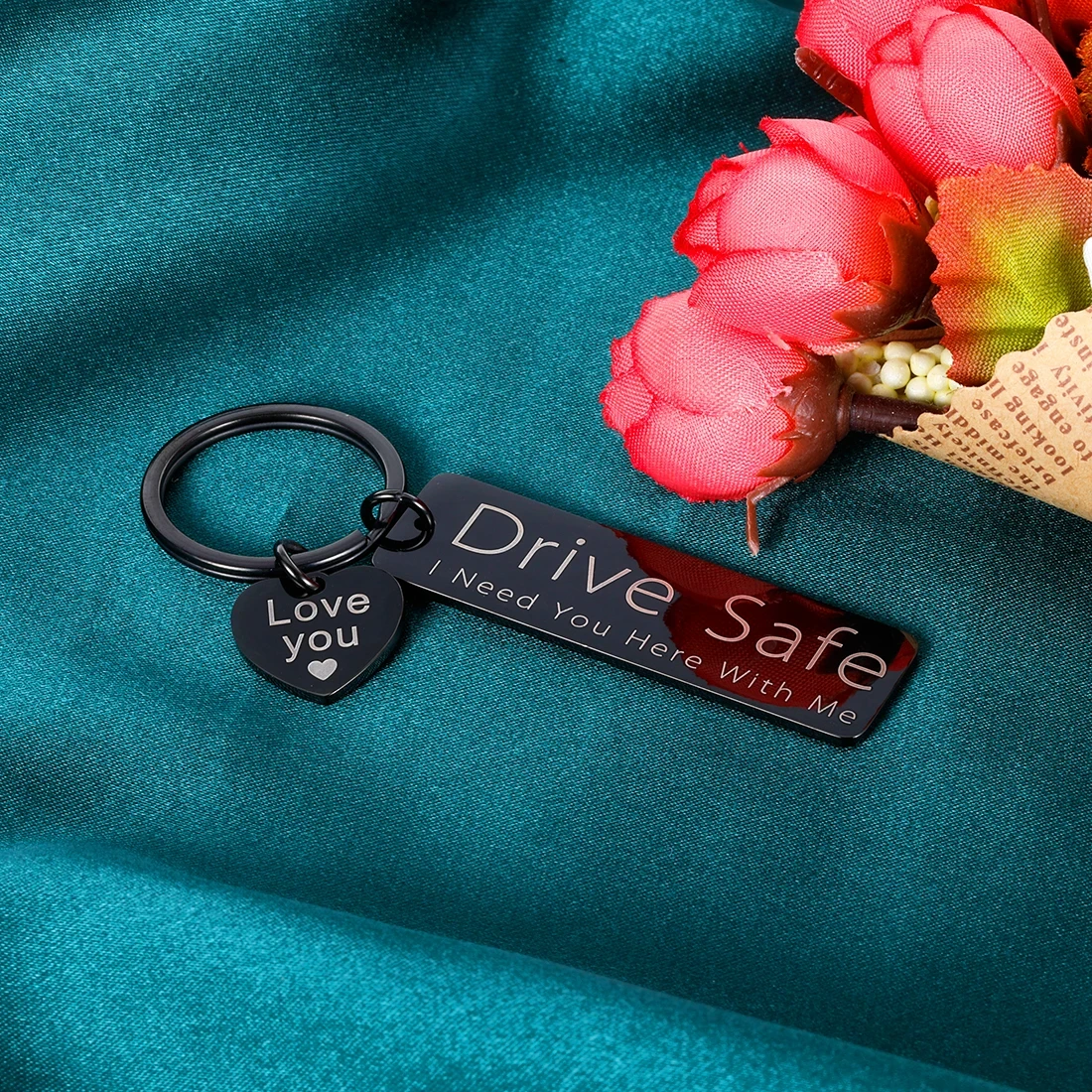 Love You Key Chain Keyrings Gift Drive Safe I Need You Here with Me Keychains Couples Boyfriend Gift for Husband Birthday
