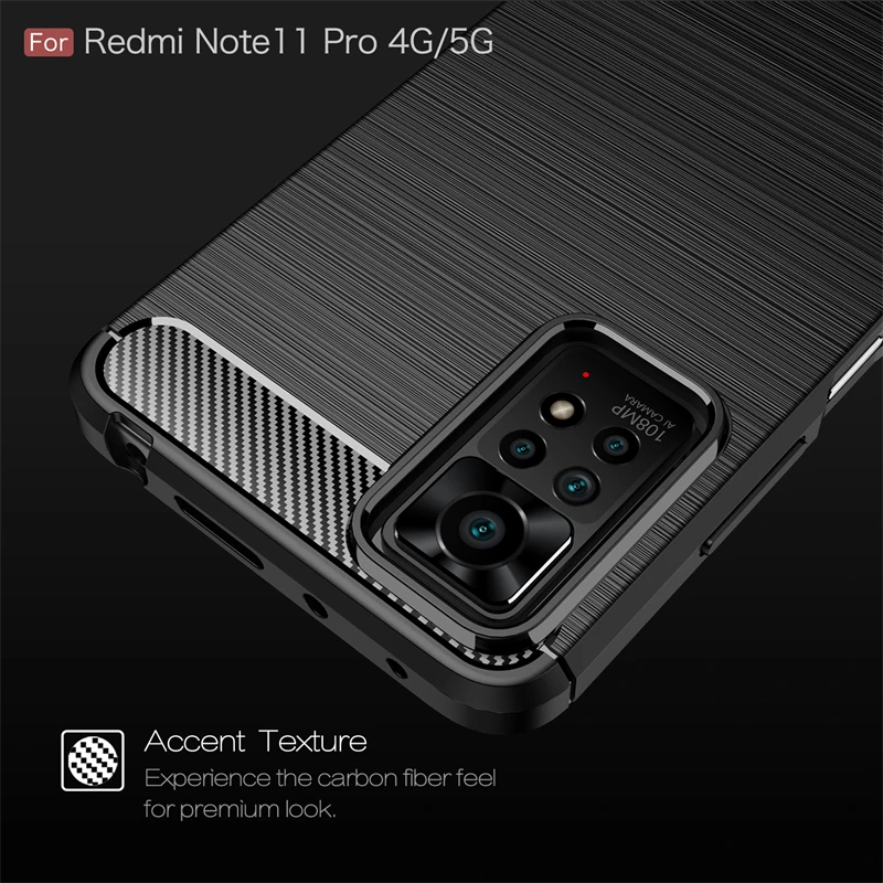 For Xiaomi Redmi Note 10 Case Carbon Fiber Shockproof Armor Bumper Case For Redmi Note 10 Pro Cover For Redmi Note 11 11 Pro