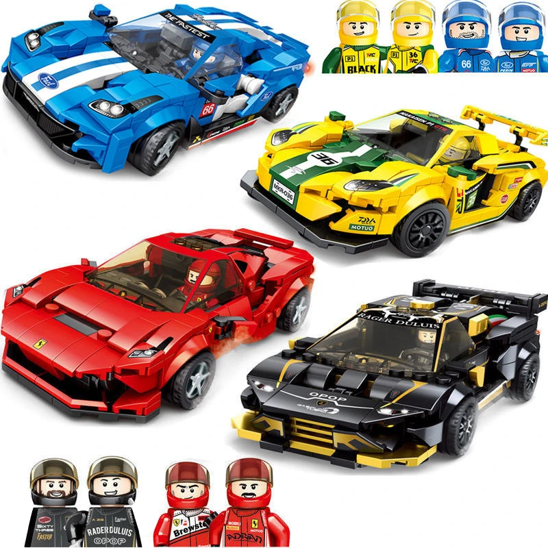 Speed Champions F8 Tributolys Huracan Super Trofeo EVO Car Building Blocks Kits Bricks Classic Model Kids Toys For Children Gift