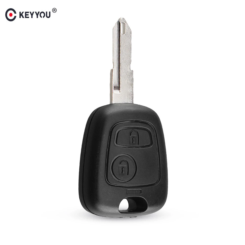 KEYYOU 2 Buttons Remote Blank Car Key Shell Fob Case For Peugeot 206 106 306 406 Key Case Cover NE73 Blade