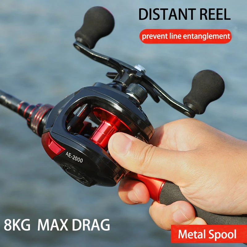 LINNHUE 2021 New Baitcasting Reel 7.2:1 High Speed 8KG Max Drag Fishing Reel For Bass in ocean environment 48 Hours Reel Fishing