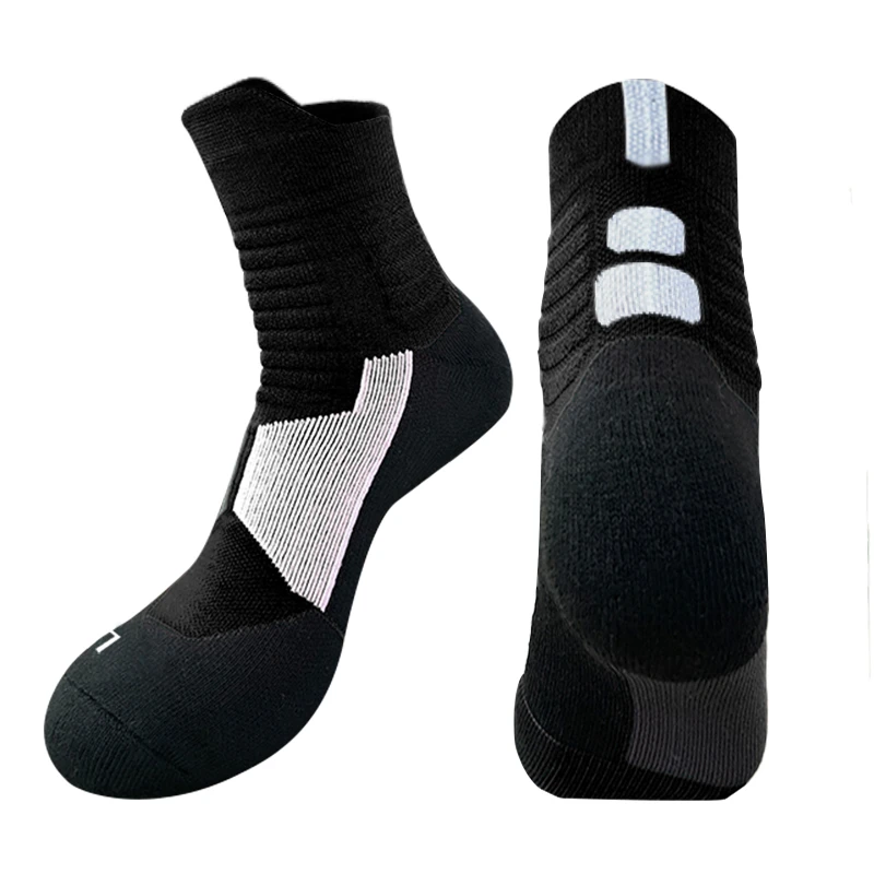 High Quality New Men Outdoor Sports Elite Basketball Socks Men Cycling Socks Compression Socks Cotton Towel Bottom Men's Socks
