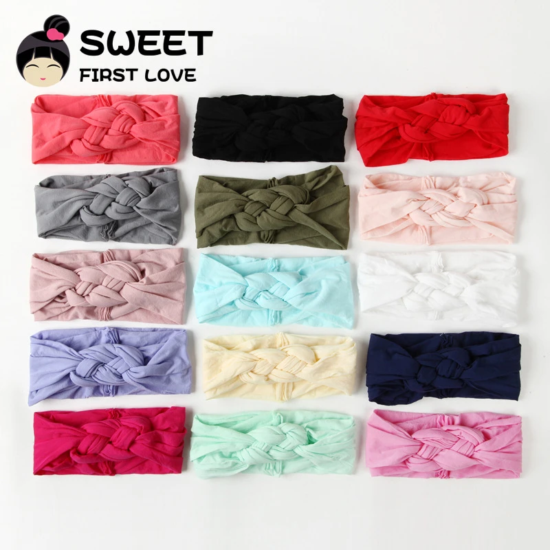 New Braided Baby Headband Twisted Top Cross Chineses Knot Headwrap Elastic Hairbands For Child Turban Baby Girl Hair Accessories