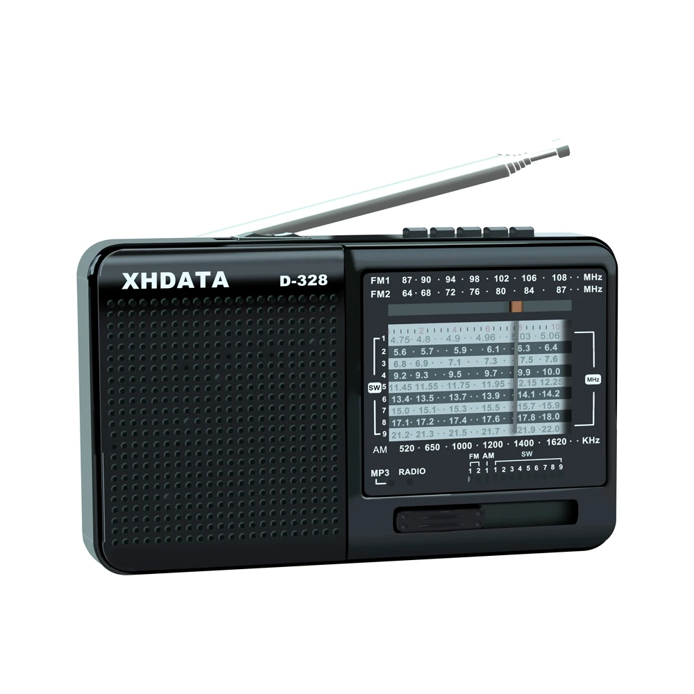 XHDATA D-328 FM Radio AM SW Portable Shortwave Radio Band MP3 Player With TF Card Jack 4Ω/3W Radio Receiver