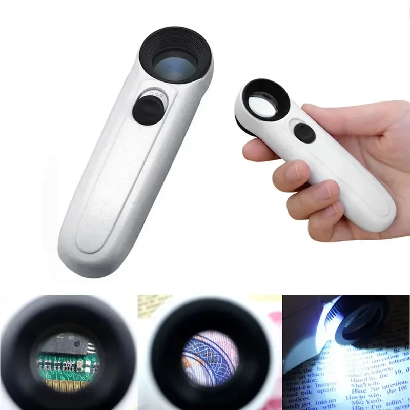 40x 3.5mm LED Light Handheld magnifying glass Microscope Magnifier Magnifying Glass Loupe Jewelry PCB Boards repair tools