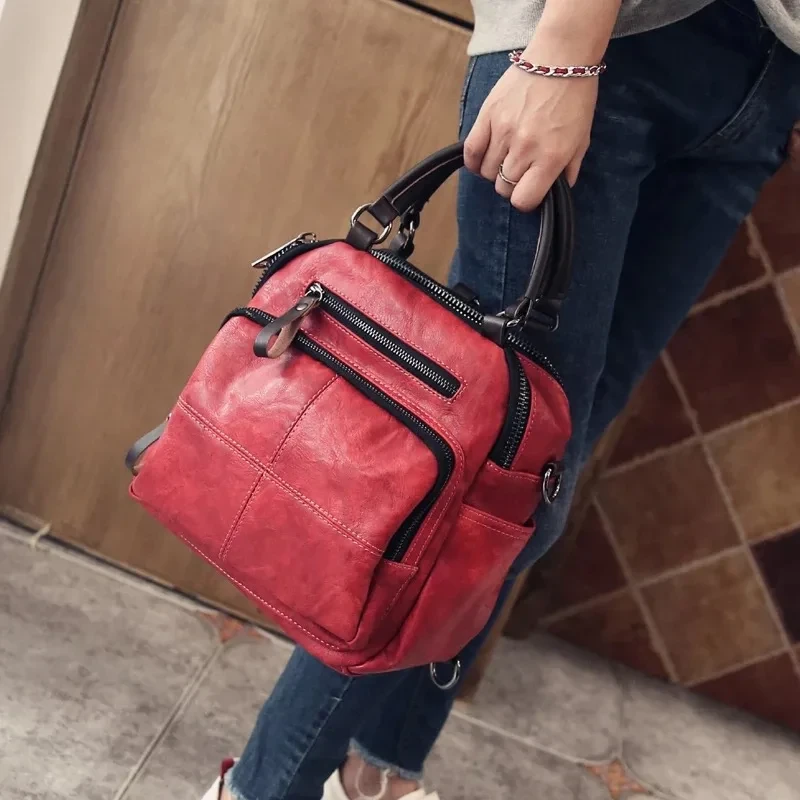 HISUELY New Arrived Women Real Split Suede Leather Shoulder Bag Casual Handbags Messenger Top-handle Bags Travel Back Packs Hot