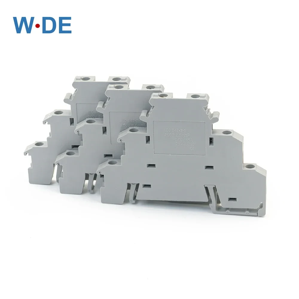 Din Rail Terminal Block 10Pcs DIKD-1.5 Three Layer 3 Level Sensor Actuator Triple Wire Connector DIKD1.5 Wire Conductor