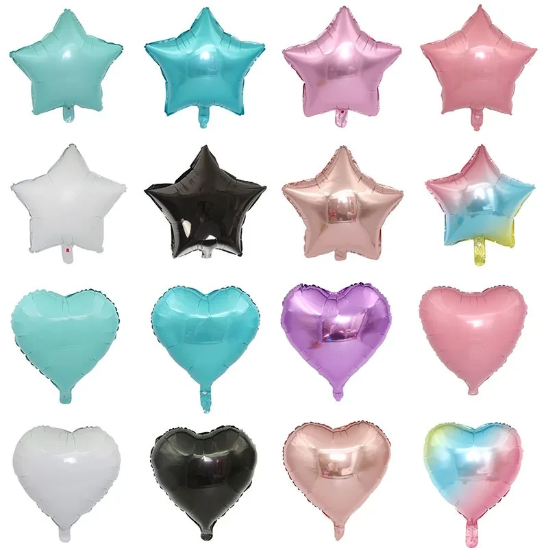 1pc 18inch Star Heart Inflatable Helium Balloon Birthday Party Decorations Kids Foil Balloons Wedding Christmas Supplies Gifts