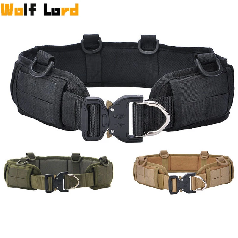 Tactical Hunting Belt Molle War Battle Military Men Police Quick Release Buckle Waist Support Army CS Paintball Airsoft Belt