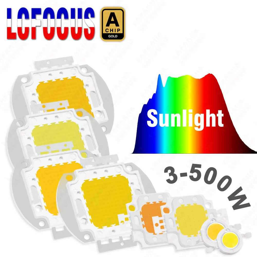 1W 3W 5W 10W 20W 30W 50W 100W Grow LED COB Chip Full Spectrum Sunlight 380-840nm For Indoor Plant Vegetable Flower Aquarium