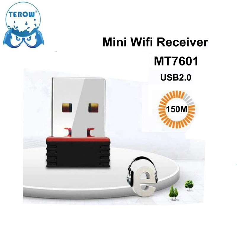 TEROW Mini 150M Network Card Wireless 2.4G Wifi Adapter WLAN Rali7601 USB2.0 2dBi IEEE802.11n/b/g for Tablet/PC/TV Box/CCTV