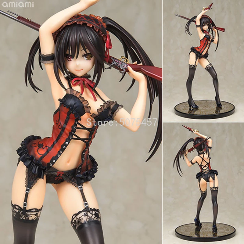 25cm Date A Live Anime Figure Nightmare Tokisaki Kurumi Action Figure Kurumi Tokisaki Lingerie Figurine Collectible Model Toys