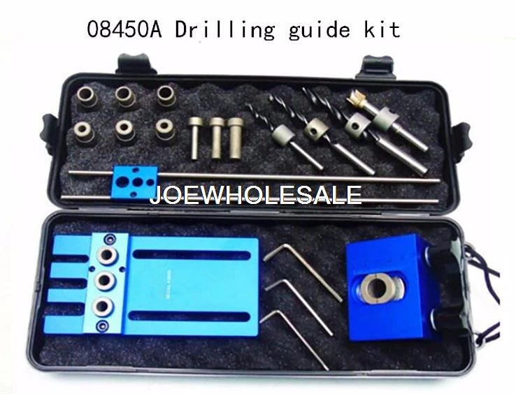 Woodworking tool,DIY Woodworking Joinery High Precision Dowel Jigs Kit,3 in 1 Drilling locator,08450A drilling guide kit