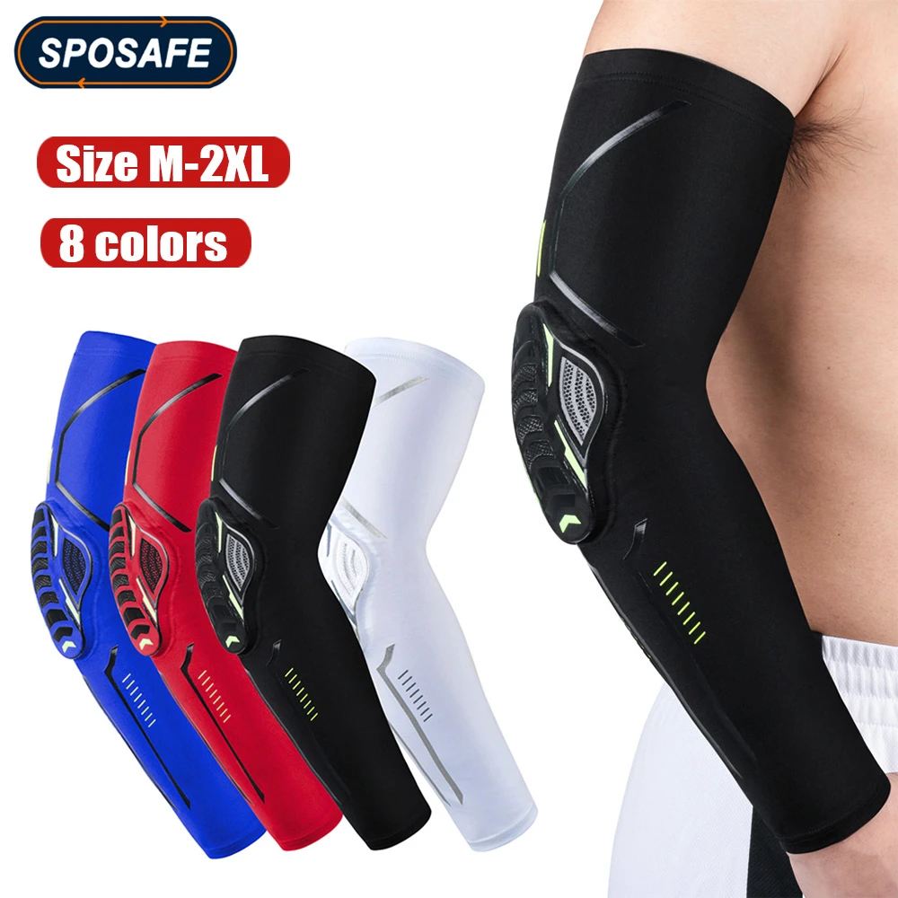 1Pc Sports Crashproof Elbow Pads Compression Arm Sleeves Protectors for Outdoor Basketball Football Bicycle Elbow Support Guard