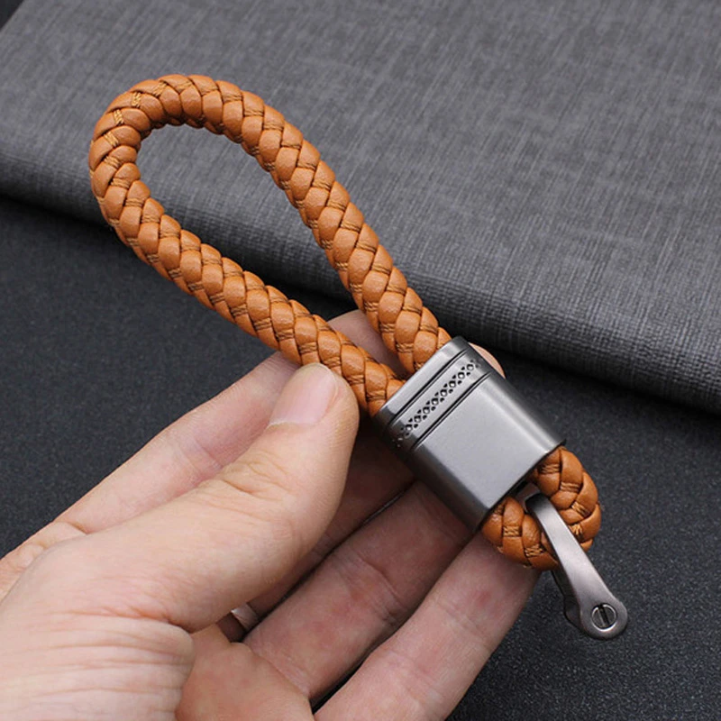 New New hand-woven leather Car Key Ring Men Women rope key chain waist key chain charm Hey Holder Gift Jewelry K2098